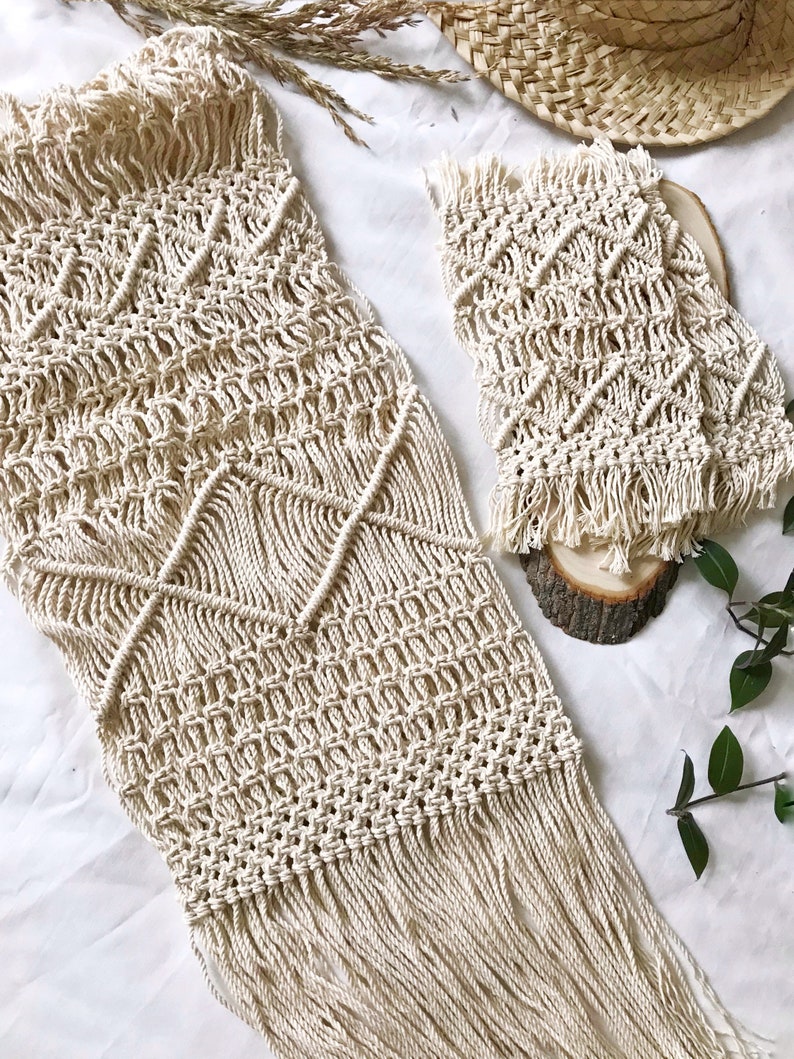 Makramee Tischläufer / Makramee Tisch Dekor / Tischläufer / | Etsy