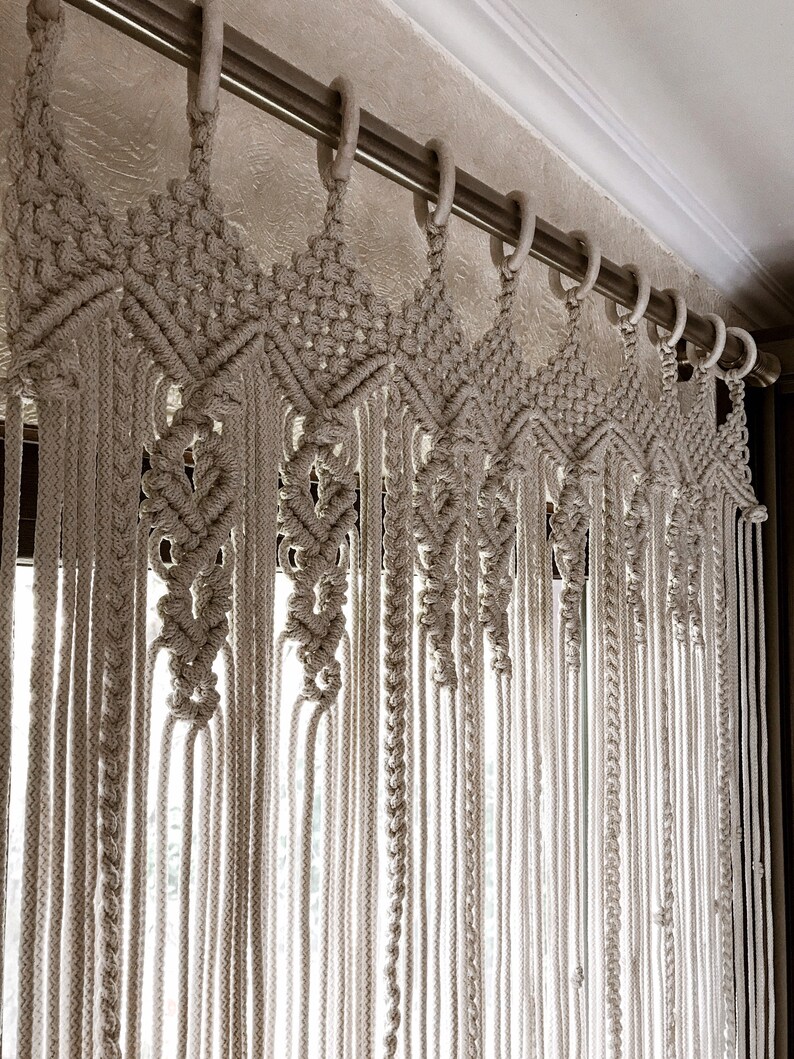 Macrame Curtain Macrame Panels Macrame Room Divider Macrame window curtain Outdoor curtain Macrame door curtain Polyester Curtain