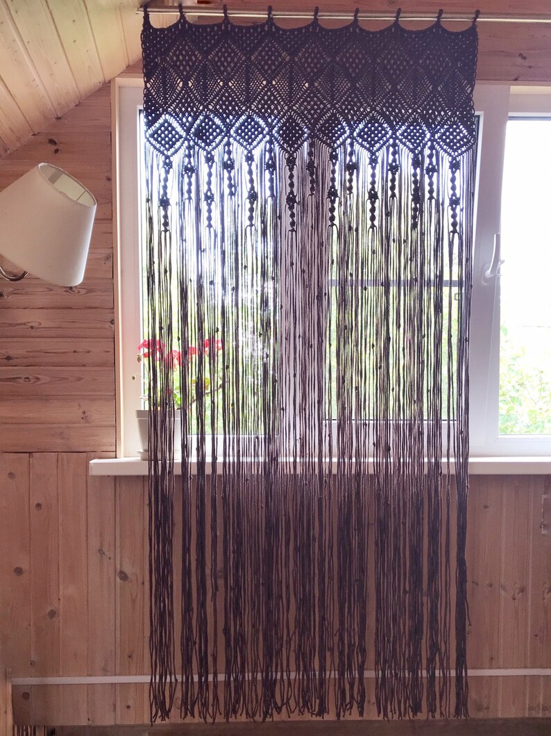 One or Two Panels Macrame Curtain/ Macrame Room Divider/ Etsy