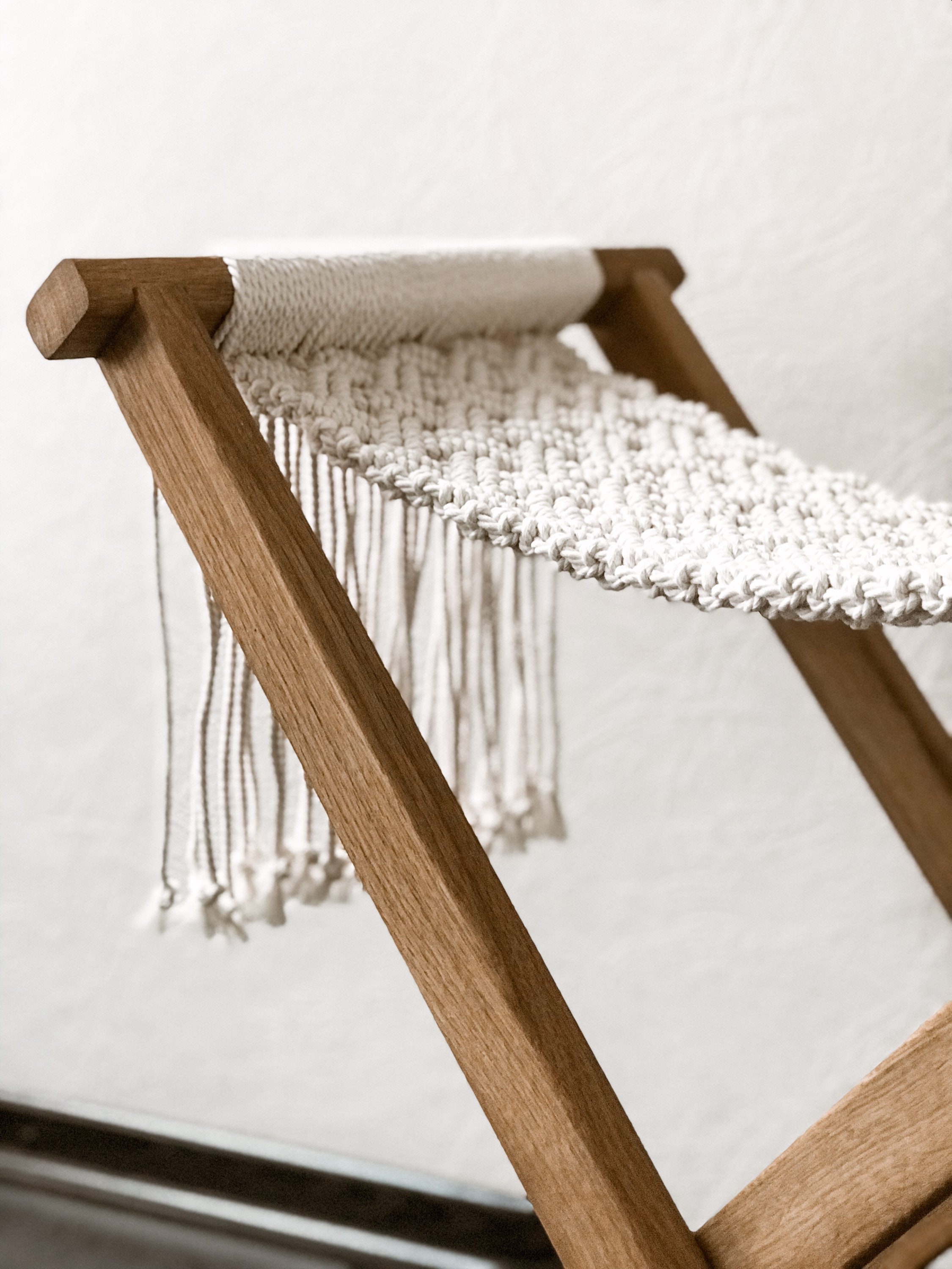 Macrame Folding Chair/ Macrame Stool/ Camping Stool/ Folding Etsy