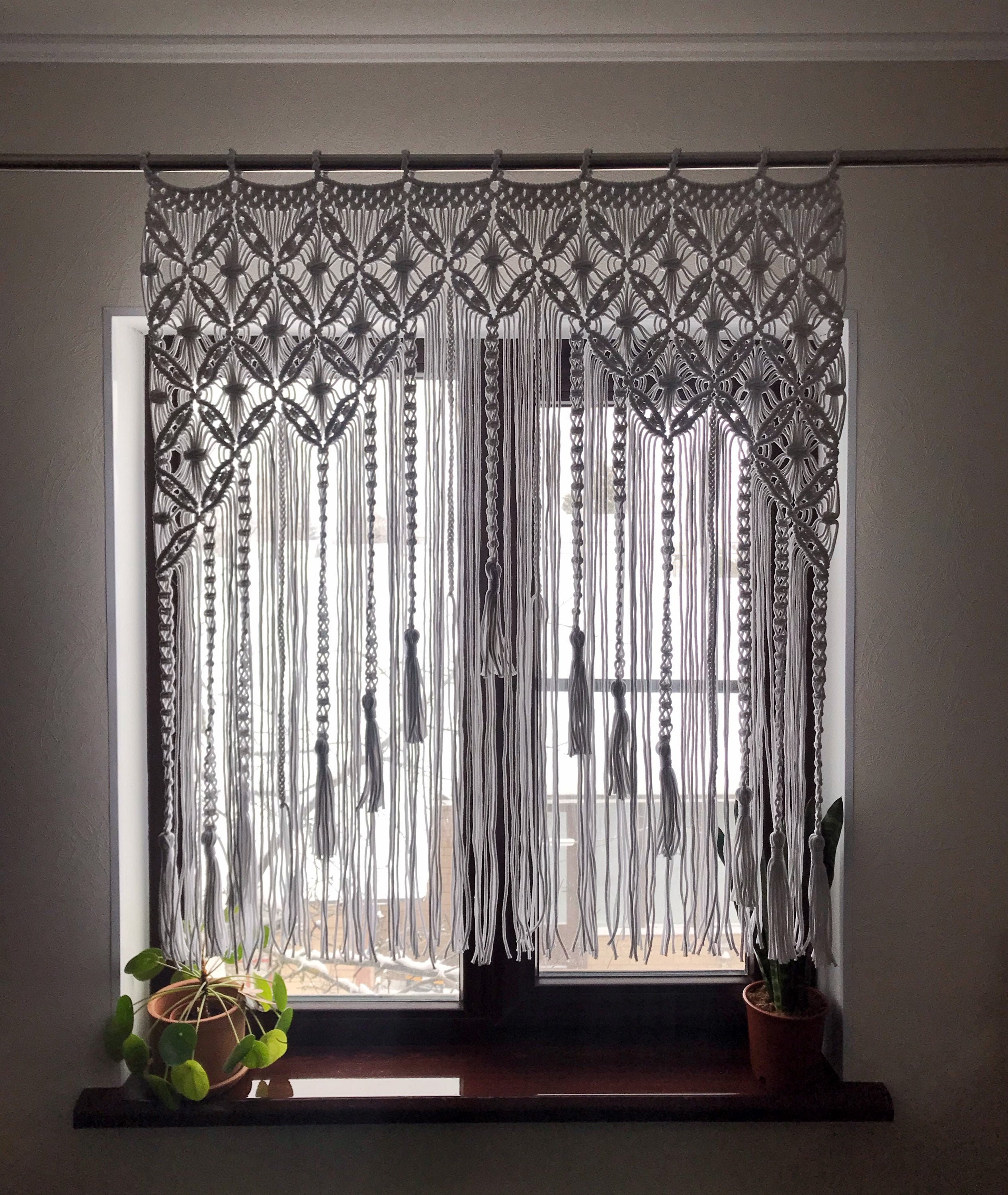 Makramee Fenstervorhang/ Makramee Fenster behandlung