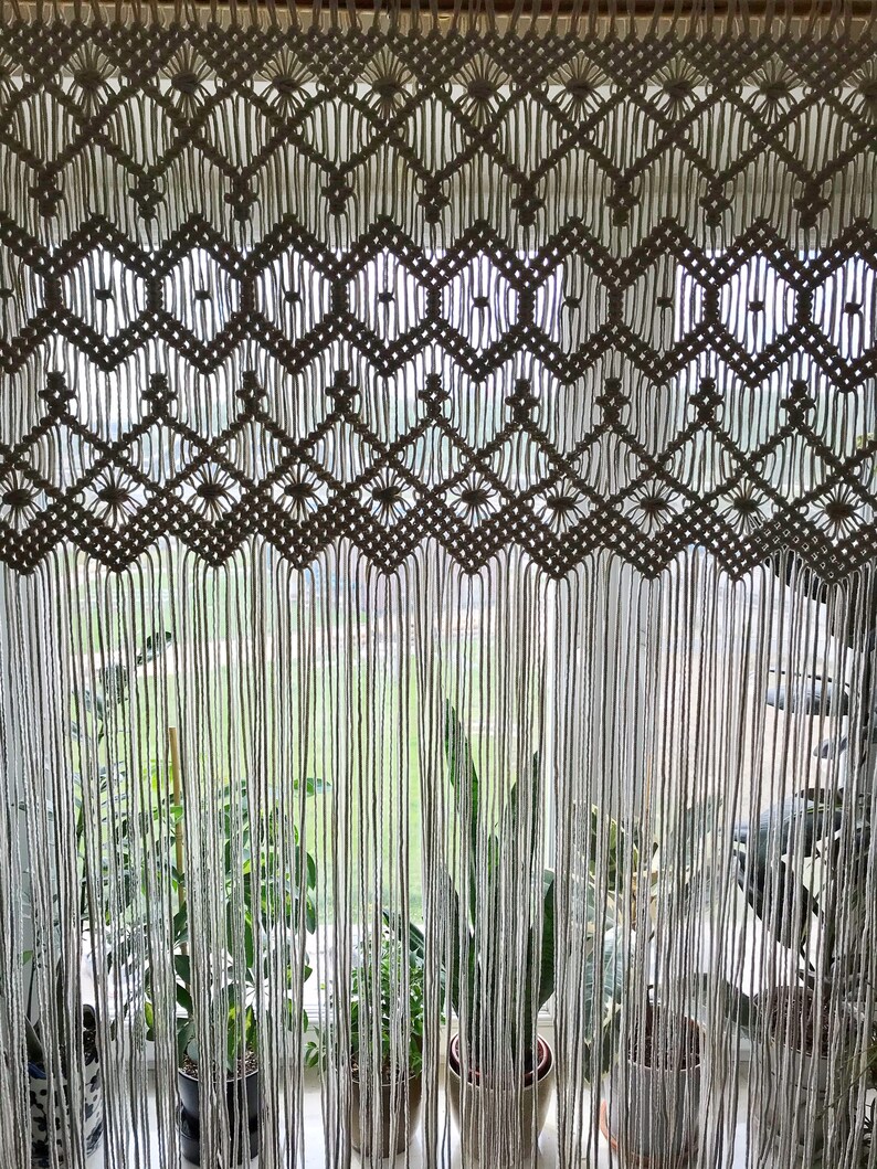 Macrame Valance/Macrame Kitchen Curtain/ Macrame Panel/ Etsy