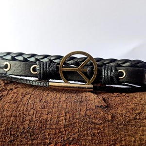 Black Bracelet Leather Bracelets, Black Leather Bracelet MAN Jewellery,Cuff Leather Cuff Bracelets Gift for him,gift for She Merry Christmas
