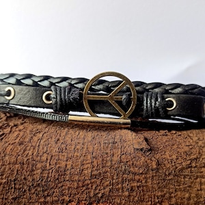 Handmade Men's Leather Bracelets 6 Pc. Set Stackable 
