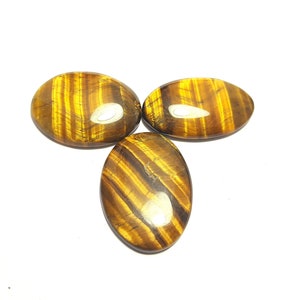 Loose Gemstone, Stone Tiger eye stone, 36x27 - 35x25mm, Smooth Cabochon Tiger Eyes Cabs Gems, TIGER EYE STONE, Oval Cabochon Tiger gemstone.
