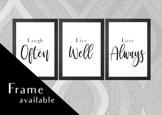 Live Well Laugh Often Love Always Print Set Bedroom Wall Art Framed Prints - Live Laugh Love Wall Art Prints Live Well Laugh Often Love Always Print Set Bedroom Wall Art Framed Prints - Live Laugh Love Wall Art Prints
