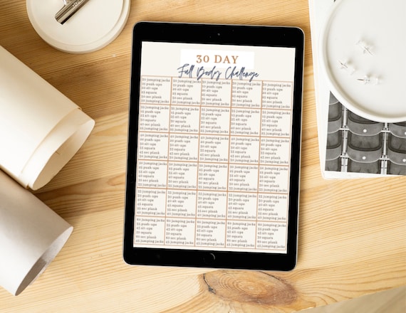 30 Days FULL BODY Workout Plan Print at Home Monthly Workout Plan US Letter 8.5x11 Etsy UK