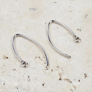 Marquise Ear Wires with Closed Loop, Sterling Silver-Filled, 16mm Length, 18 Gauge