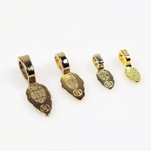 Glue-On Pendant Bails, Gold Plated Pewter and Brass, Sold Individually