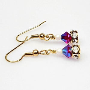 Crystal Santa Hat Earrings, Holiday Jewelry, Coworker Secret Santa Gift, Festive Holiday Earrings, Santa Crystal Earrings