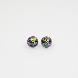 mardi gras stud earrings