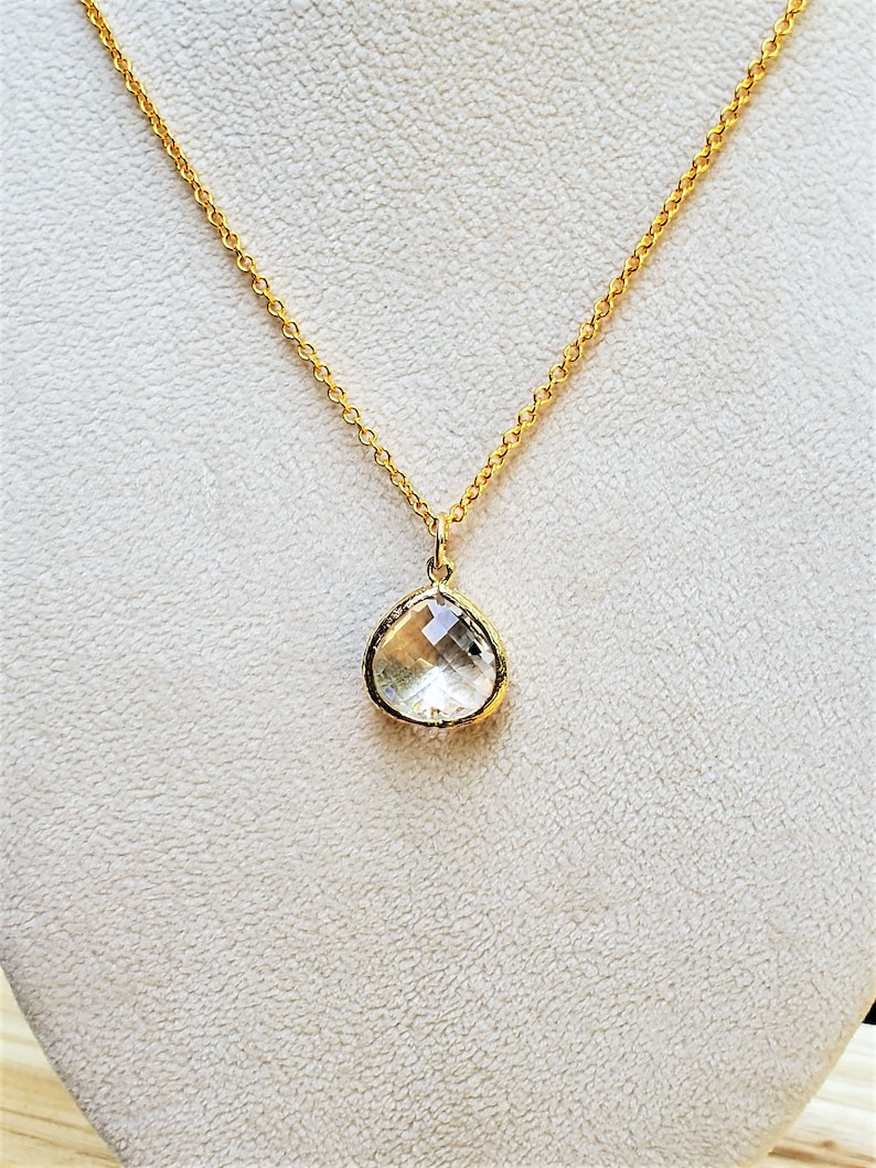CLEARANCE April Birthstone Necklace 14K Gold Filled Faceted Etsy