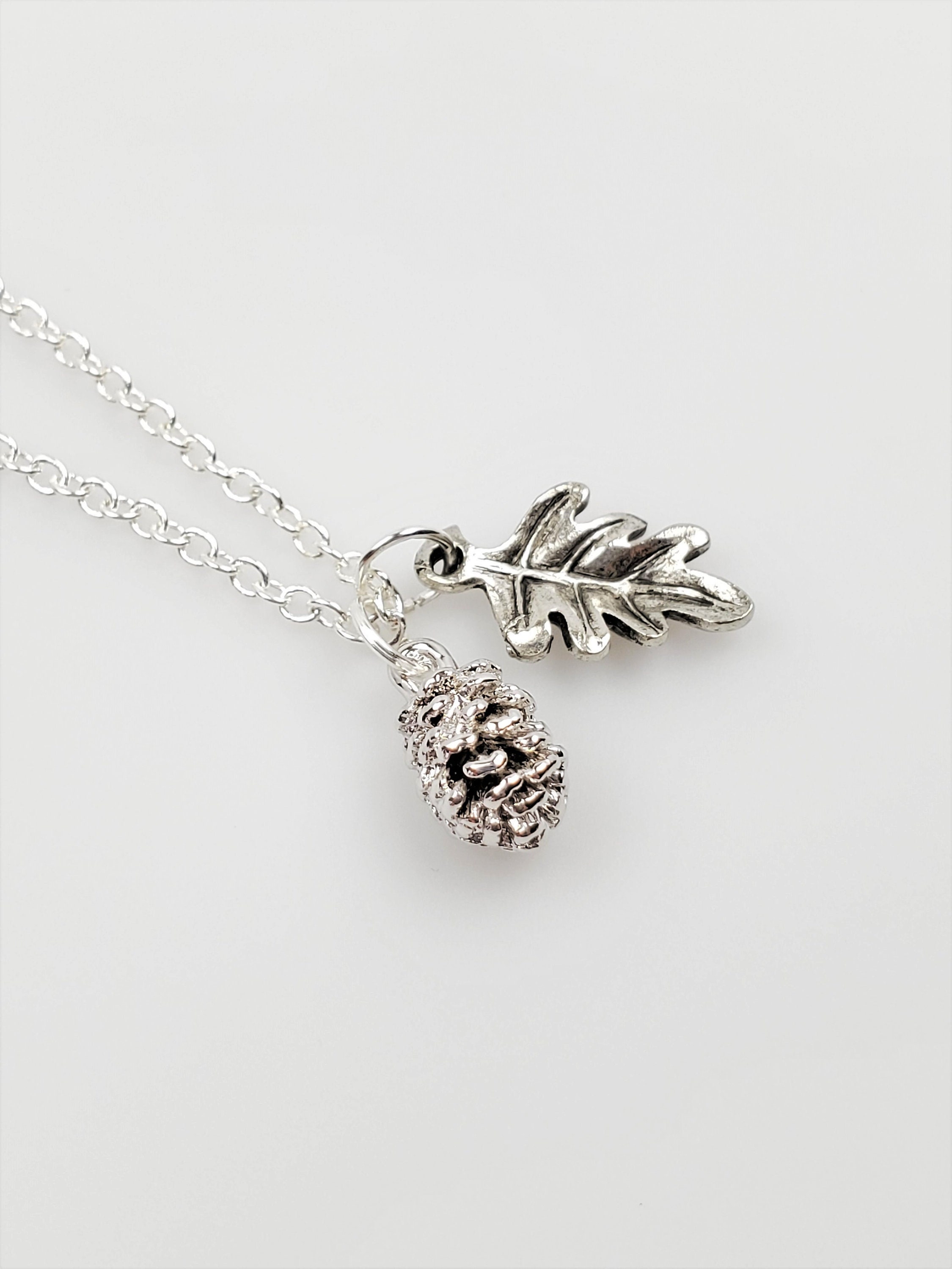 Pine Cone Sterling Silver Charm Pendant Necklace Woodland Nature Jewelry Pine Cone Sterling Silver Charm Pendant Necklace Woodland Nature Jewelry