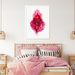 Passion-Abstract Vulva Painting, Fine Art Print