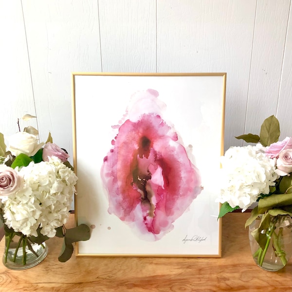 Soften-Abstract Vulva Painting, Fine Art Print-more sizes on website!