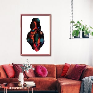 Midnight Flame -Abstract Vulva Painting, Fine Art Print