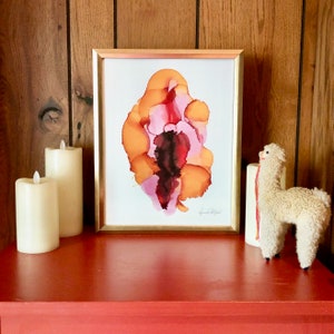 Ignite -Abstract Vulva Painting, Fine Art Print