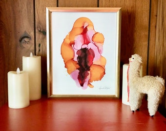 Impresión artística abstracta de energía femenina / Fuego creativo Giclée