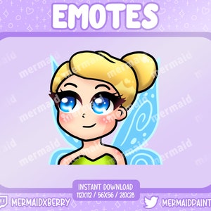 Premade Emote! - Tinkerbell, Fairy, Presized, PNG, Twitch, Discord, Icon