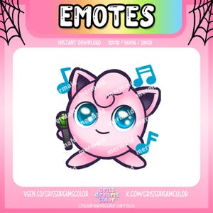 Animated Jigglypuff Emote, Pokémon, Sing, Dance, Presized, PNG, Twitch, Discord, Icon