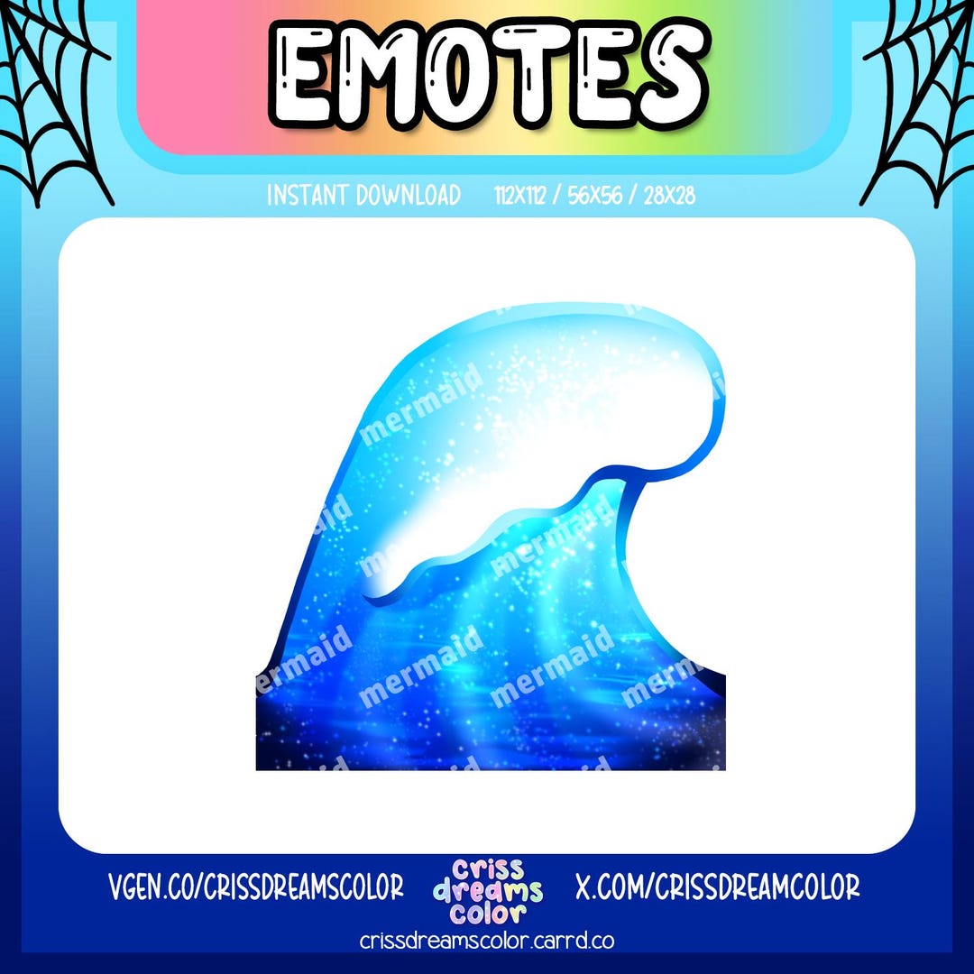 Ocean Emotes Animated Wave Emote, Hydrate, Ocean, Mermaid, Presized, PNG, Twitch ...