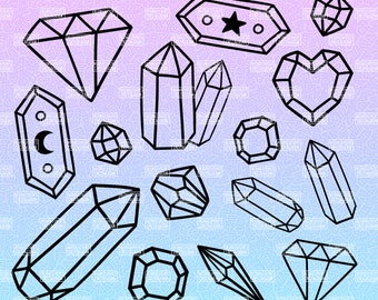 Digi Stamp Set & Coloring Page - Crystals