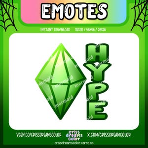 Sims Hype Emote, Plumbob, Presized, PNG, Twitch, Discord, Icon