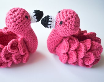 Crochet flamingo slippers, flamingo baby shower