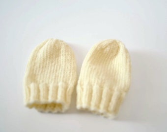 Baby wool mittens 1-3 months, winter, warm, cozy