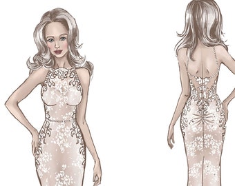 drawing prom dresses