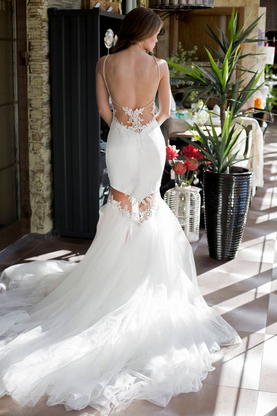 Effect Tight-fitting Wedding Dress Transformer Removable Lush | Etsy