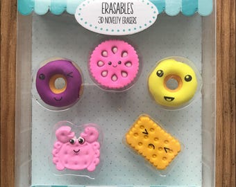 Biscuits and Donuts Eraser set
