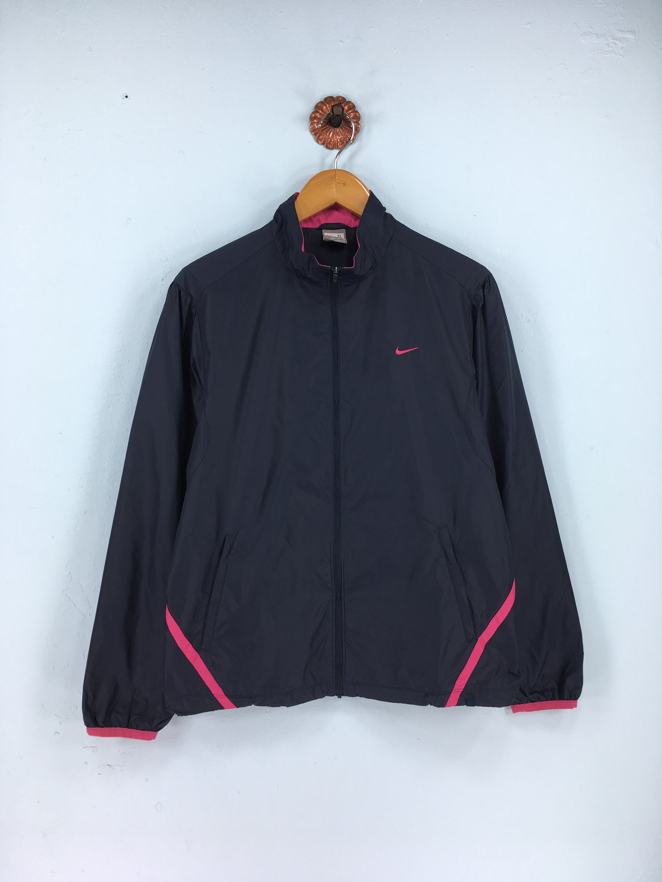 Vintage Nike Windbreaker Jacket Women XLarge Nike Swoosh Running Jacket Activewear Nike Outfit Trainer Light Jacket Ladies Size XL