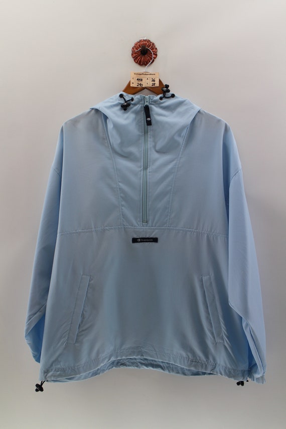 champion windbreaker blue