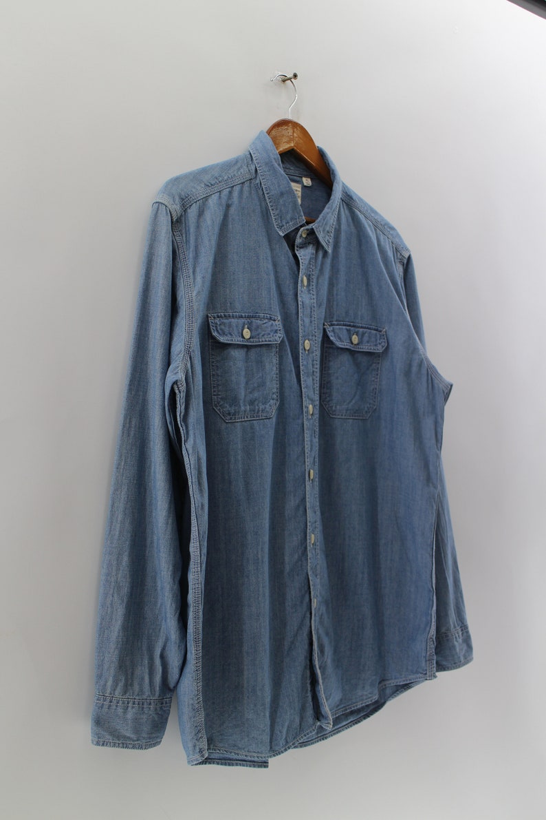 AUTHENTIC Denim Flannel Oversize Medium Vintage 80s Style | Etsy