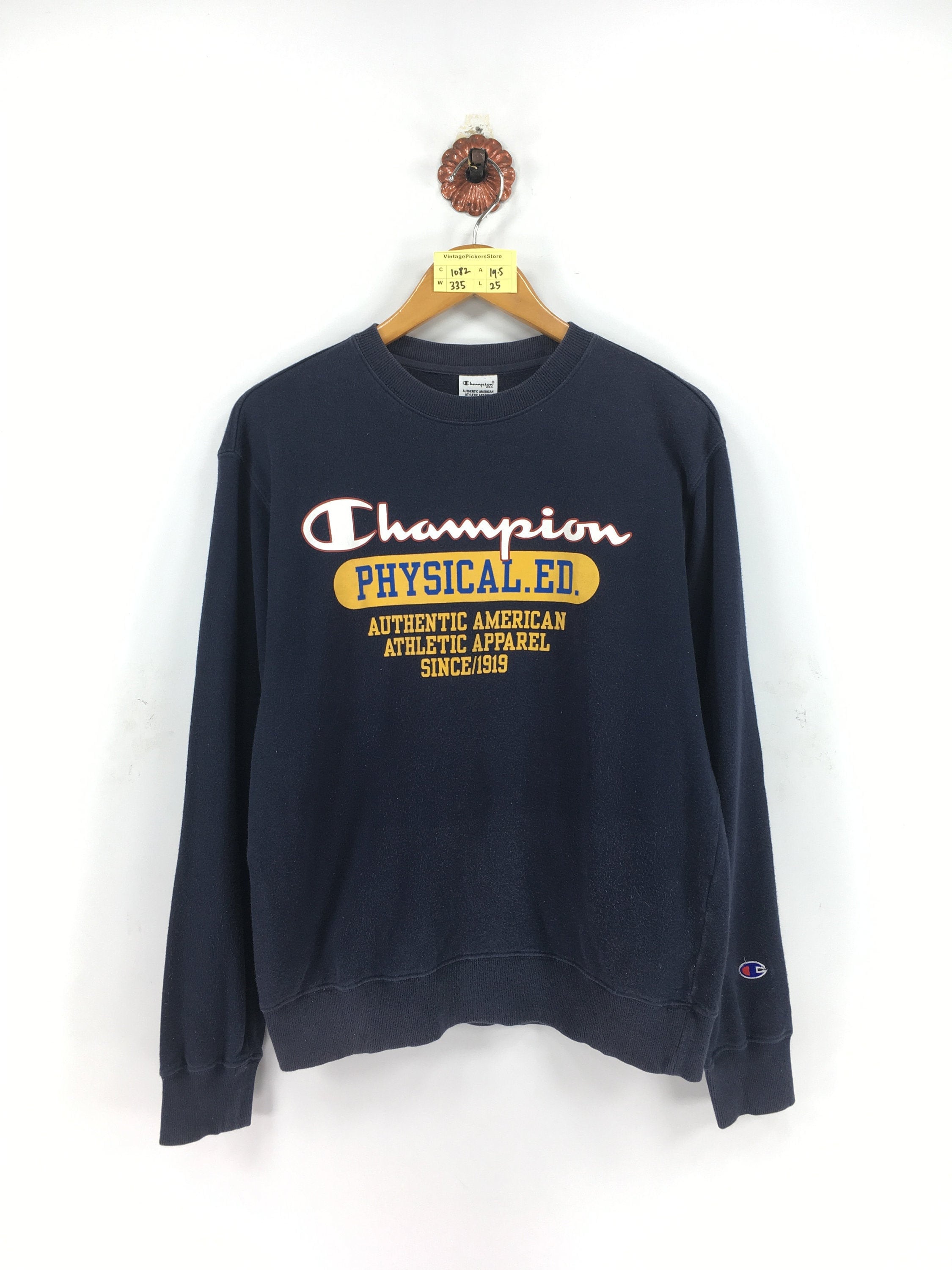Vintage 90s CHAMPION Sportswear Pullover Sweatshirt Unisex Medium Champion Athletic Apparel Activewear Champion Usa White Sweater Size M