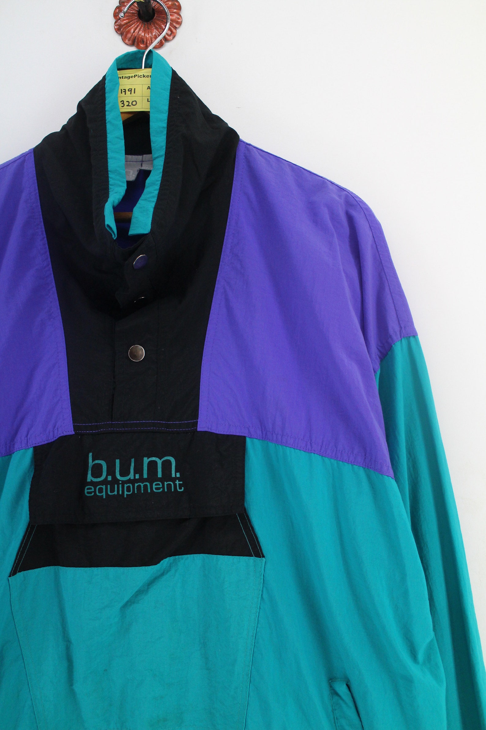 Vintage 90s BUM Equipment Anorak Windbreaker Jacket Large Etsy