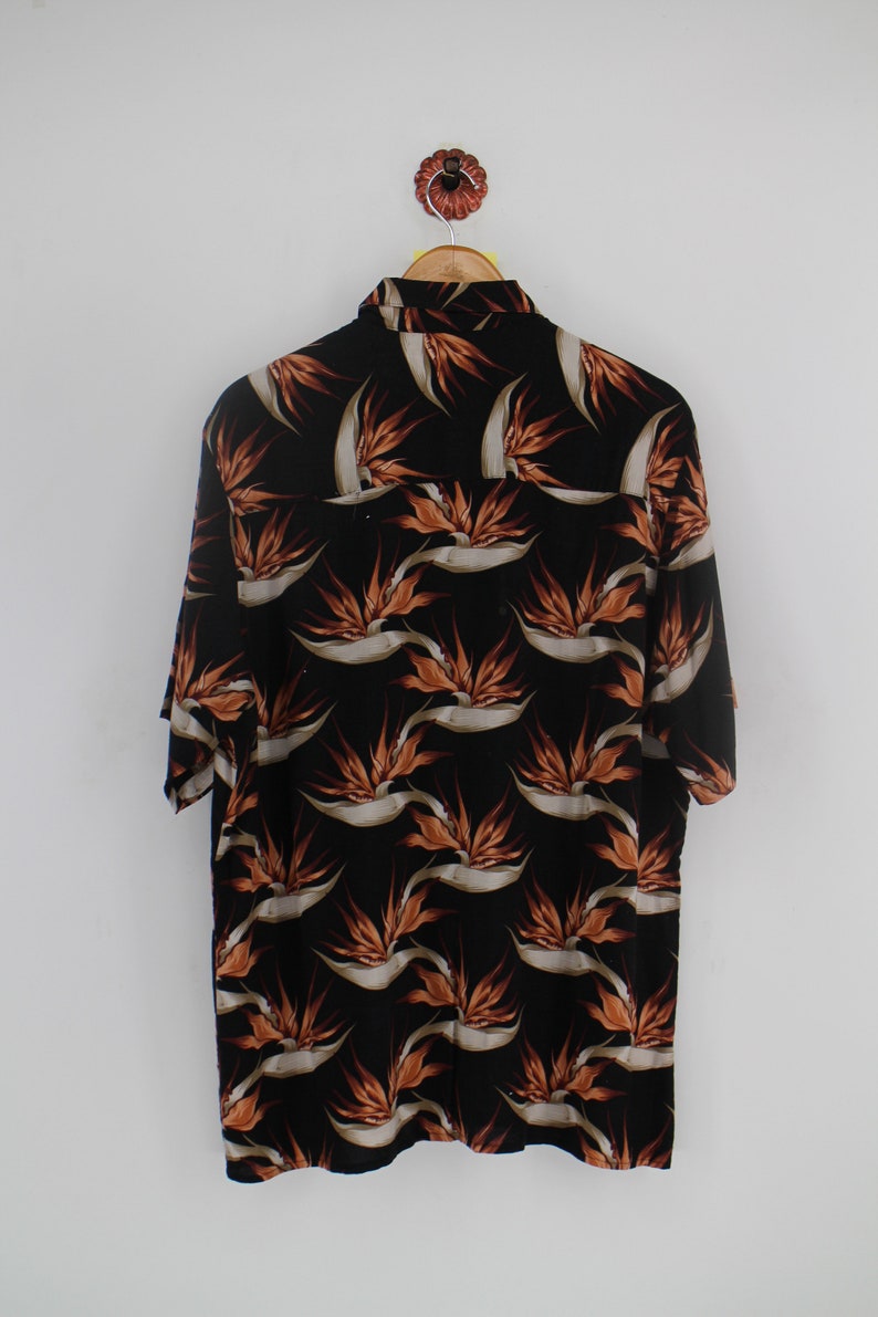 Vintage 90s HAWAIIAN Natural Issue Rayon Shirt Large Hawaii Floral Tropical Abstract Design Aloha Beach Summer Wear Buttondown Mens Size L