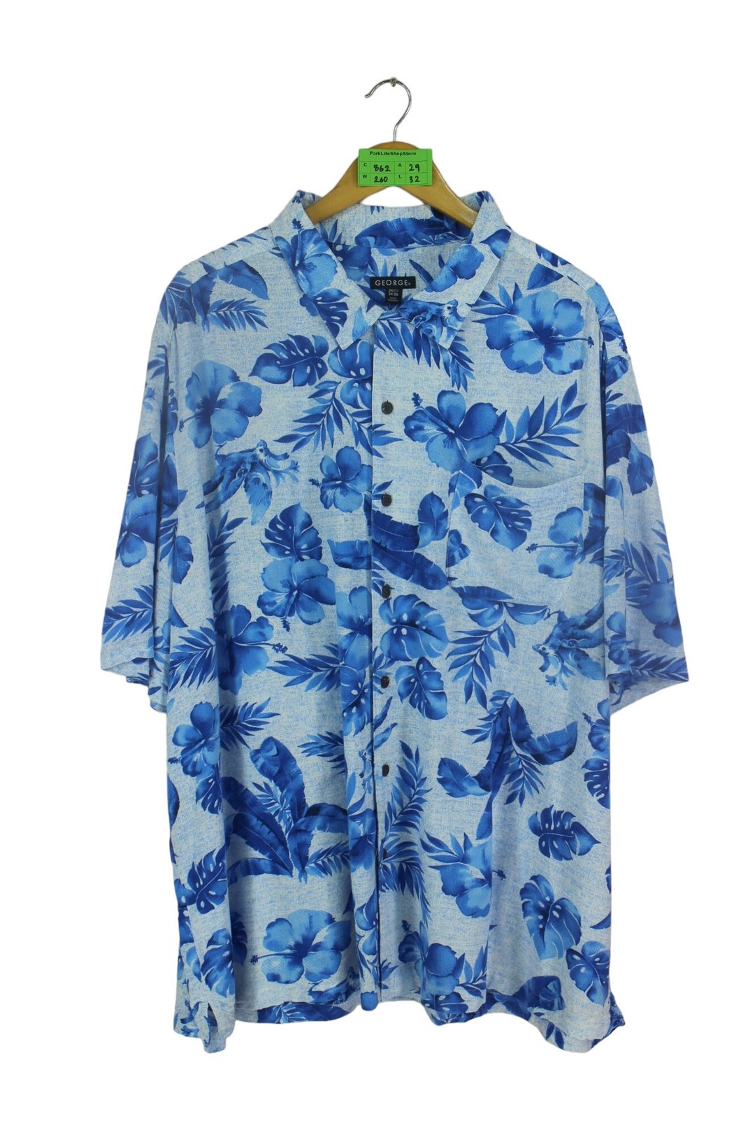 Vintage GEORGE Hawaiian Rayon Shirt Mens 3xlarge Hawaii Blue - Etsy