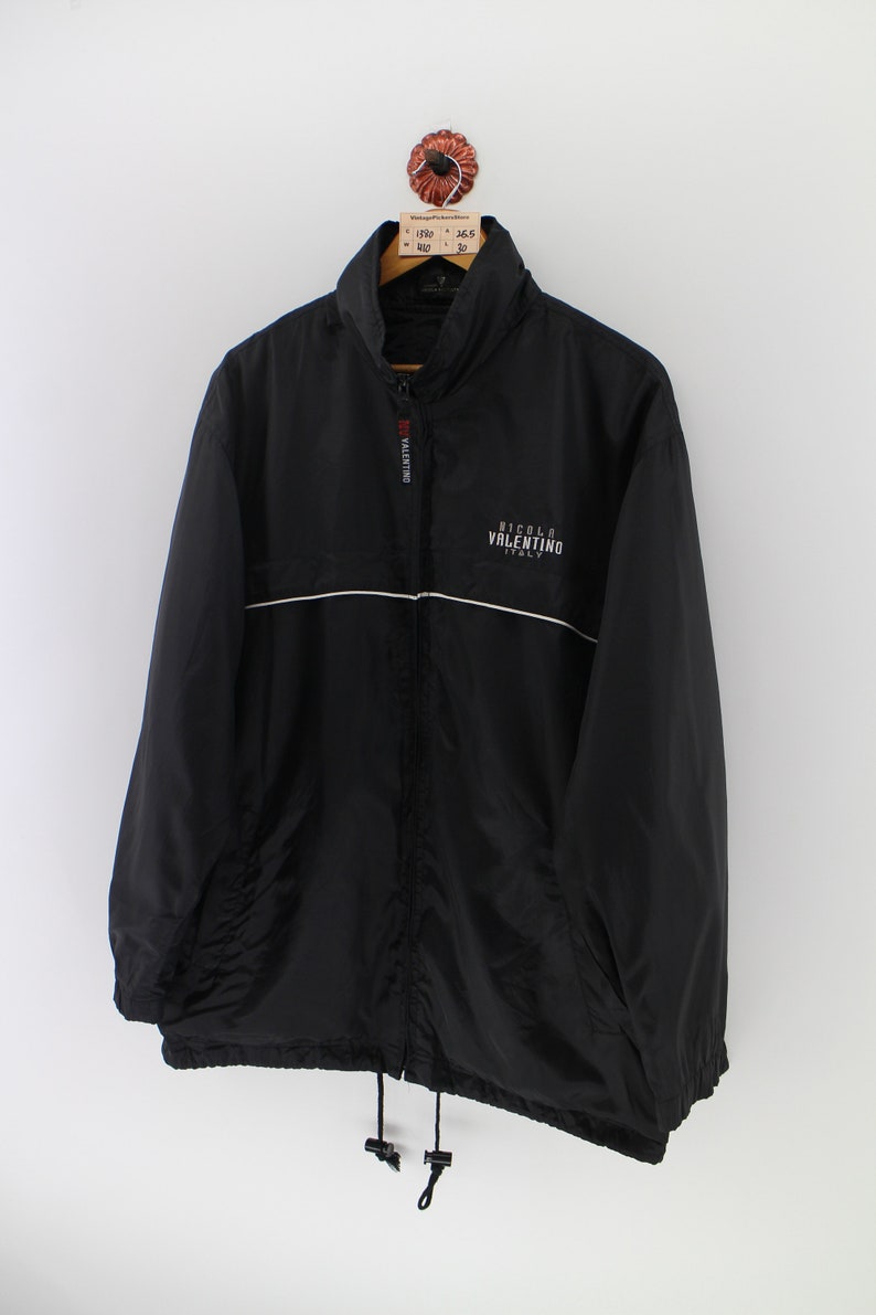 NICOLA VALENTINO Italy Windbreaker Jacket Unisex Large Vintage 90/'s Valentino Italy WindRunner Jacket Sweater Size L