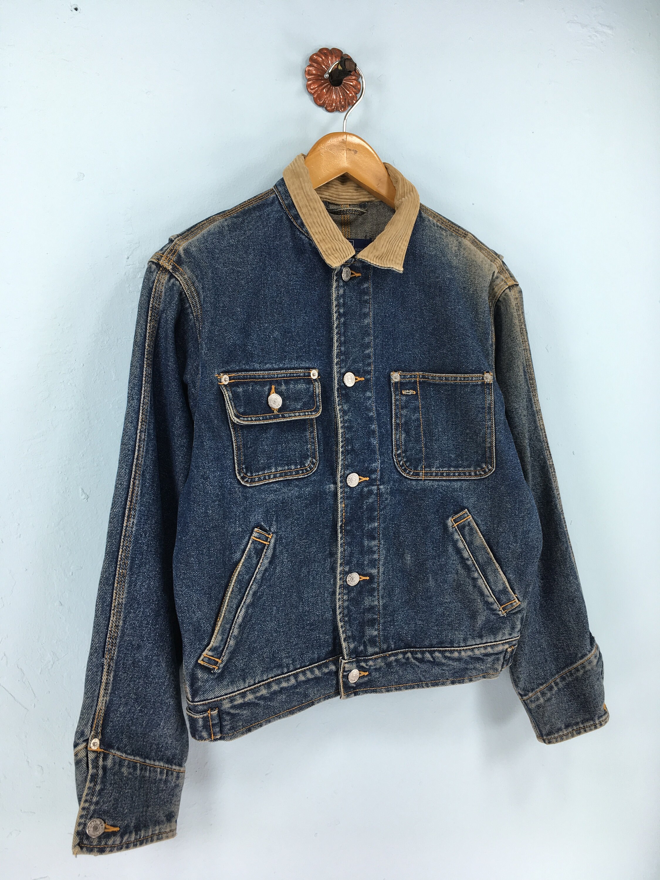 Vintage 90s Polo Ralph Lauren Trucker Denim Jacket Medium Polo