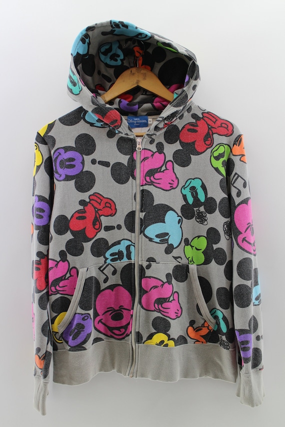 MICKEY MOUSE FullPrint Zipper Sweater Ladies Small