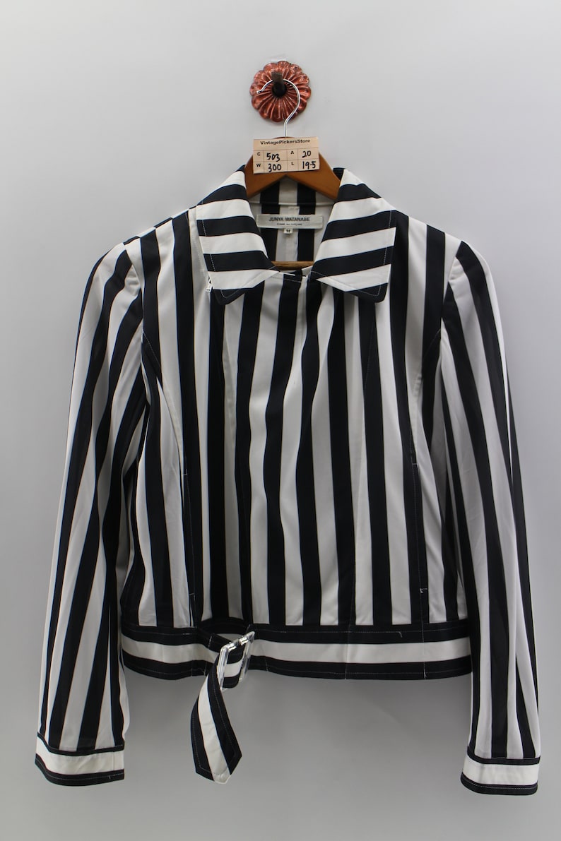COMME DES GARCONS By Junya Watanabe Japanese Made Double Zipper Stripes Folded Top Junya Watanabe Cdg Executive Dress Size M