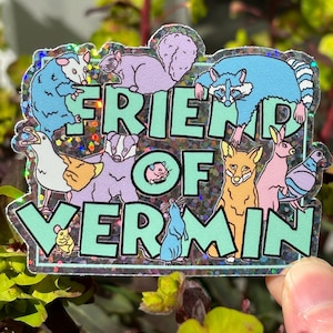 Sticker vinyle scintillant Friend of Vermin
