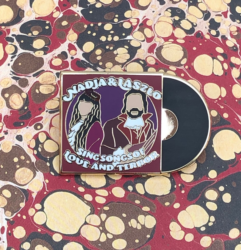 Nadja and Laszlo Songs of Love and Terror Vinyl What We Do In The Shadows Hard Enamel Lapel Pin Badge image 4