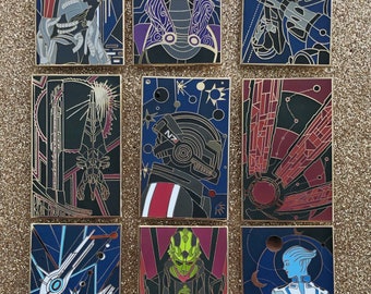 Mass Effect Tarot Inspired Hard Enamel pins