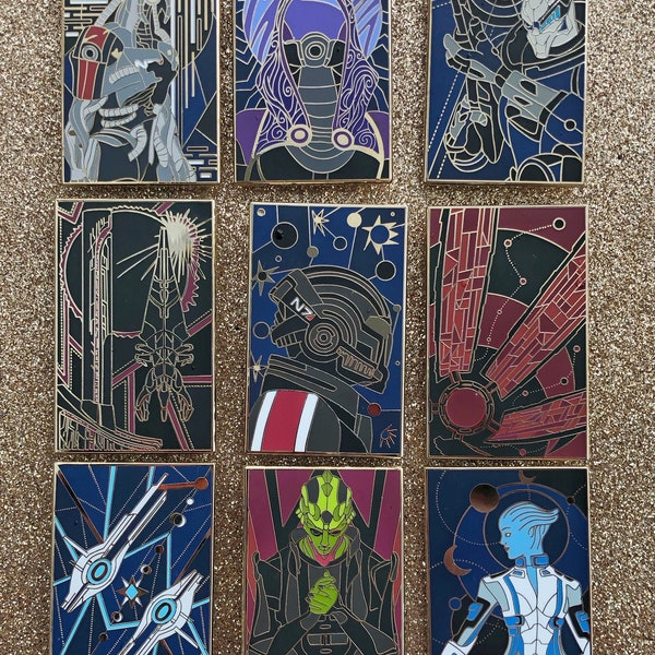 Mass Effect Tarot Inspired Hard Enamel pins