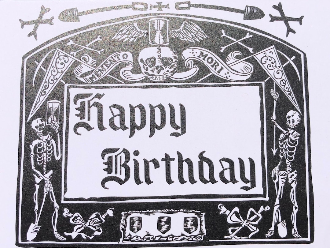 Memento Mori Birthday Card Greetings Card Blank Recycled - Etsy