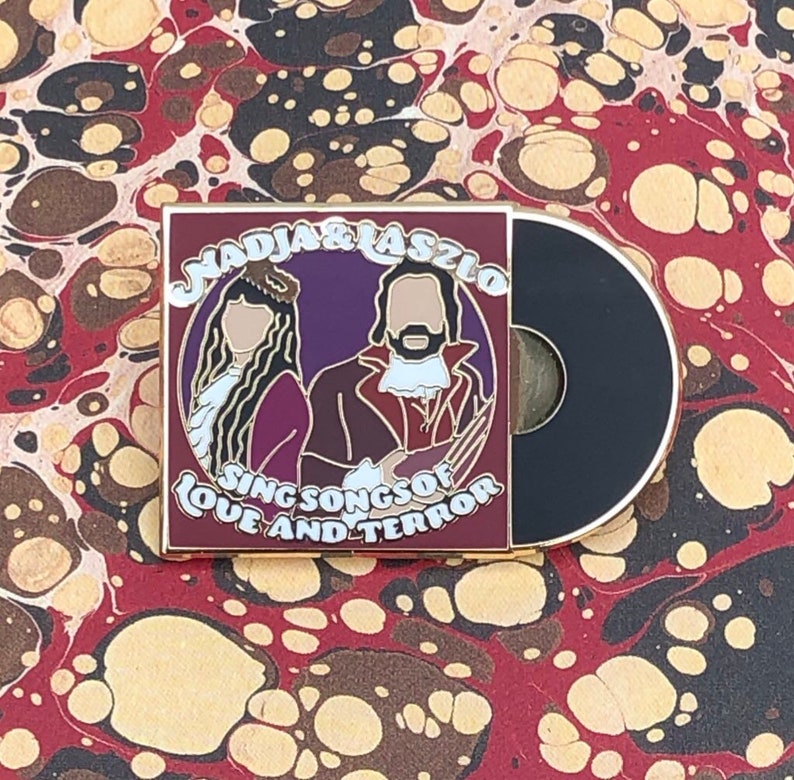 Nadja and Laszlo Songs of Love and Terror Vinyl What We Do In The Shadows Hard Enamel Lapel Pin Badge image 6