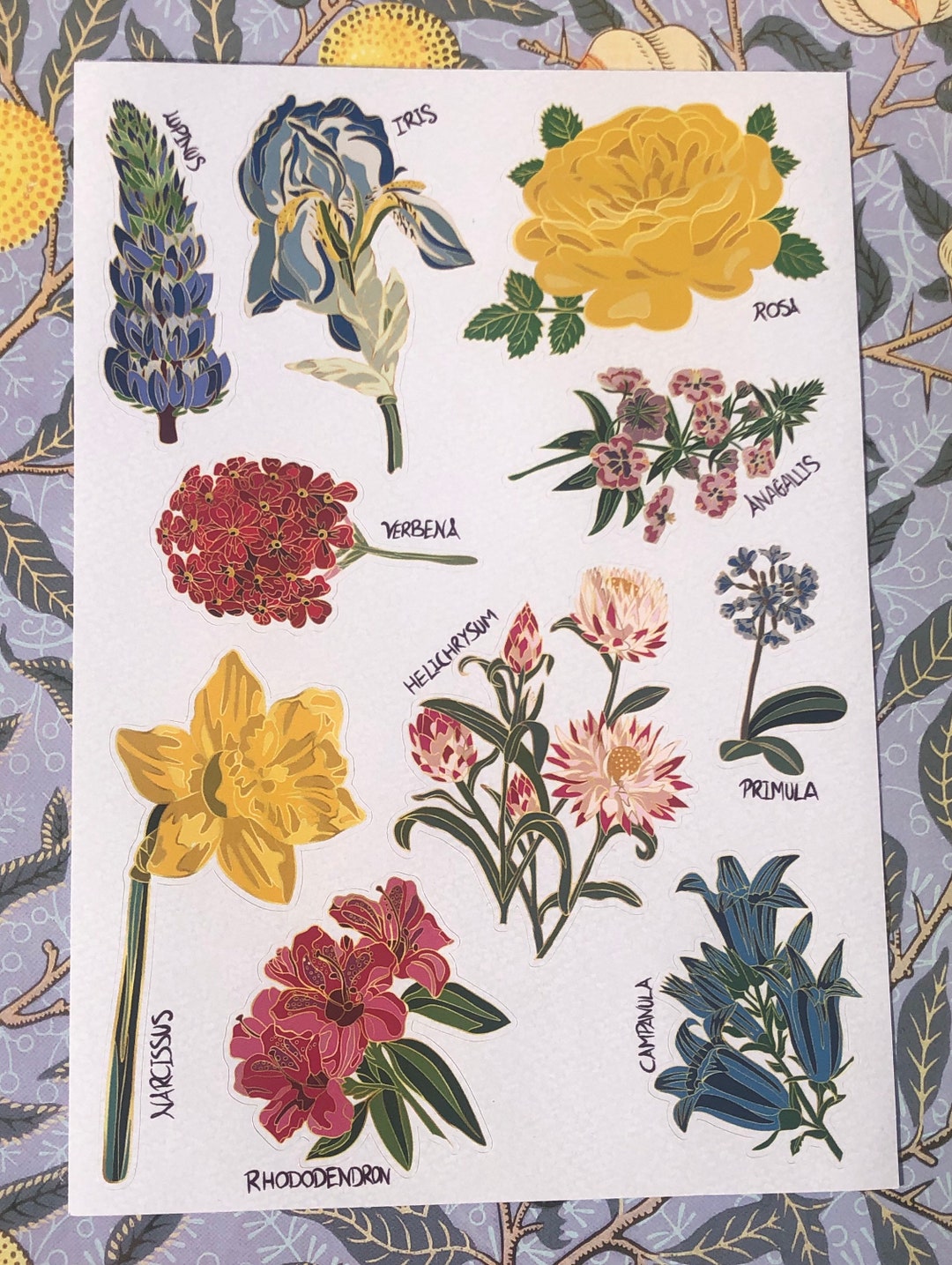 Vintage Flowers Vinyl Sticker Sheet A5 Decorative Floral Paper Craft - Etsy